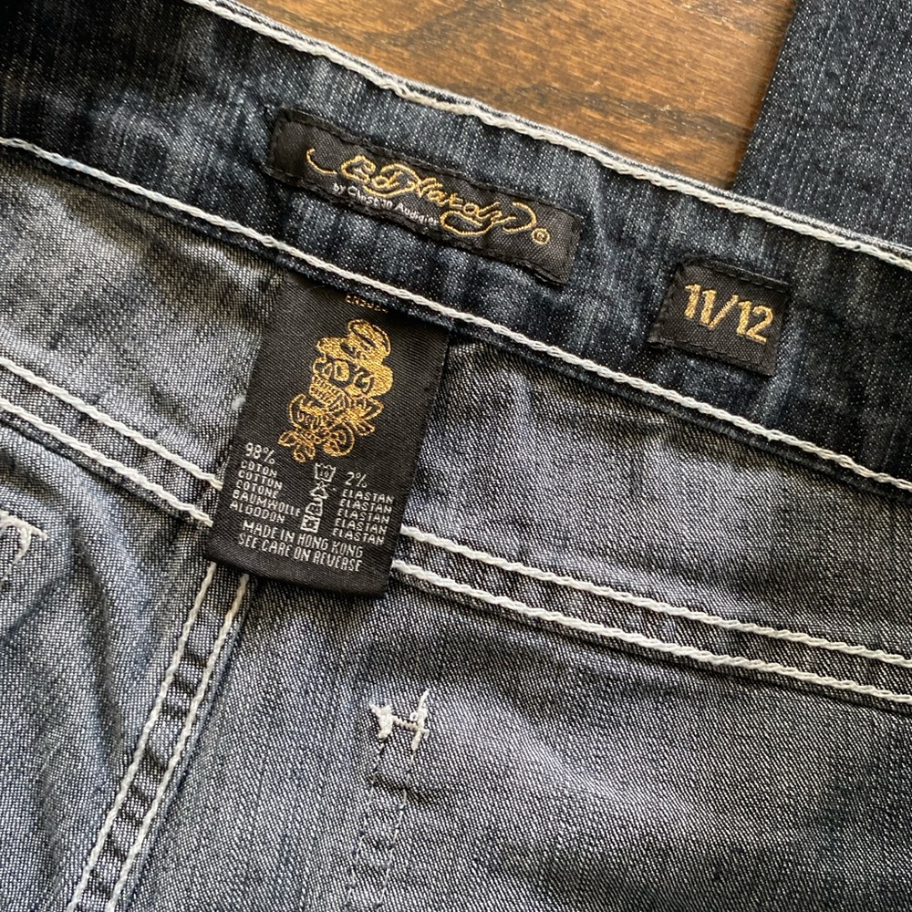 Ed Hardy | Cyber Y2K embroidered bootcut embellished gothic grunge vintage jeans - Picture 8 of 10